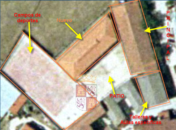 Foto aérea en el que se marcan las instalaciones